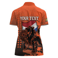 Personalized Netherlands Women Polo Shirt Lion With Daisy Flower - Wonder Print Shop