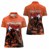 Personalized Netherlands Women Polo Shirt Lion With Daisy Flower - Wonder Print Shop