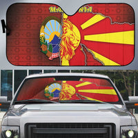 North Macedonia Auto Sun Shade National Emblem With Lion - Wonder Print Shop