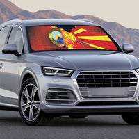 North Macedonia Auto Sun Shade National Emblem With Lion - Wonder Print Shop