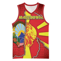 Personalized North Macedonia Basketball Jersey National Emblem With Lion - Wonder Print Shop