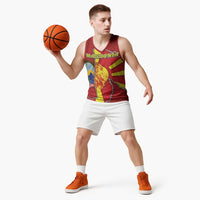 Personalized North Macedonia Basketball Jersey National Emblem With Lion - Wonder Print Shop