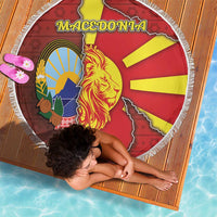 North Macedonia Beach Blanket National Emblem With Lion - Wonder Print Shop