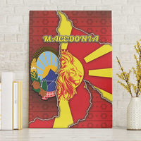 North Macedonia Canvas Wall Art National Emblem With Lion - Wonder Print Shop