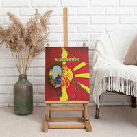 North Macedonia Canvas Wall Art National Emblem With Lion - Wonder Print Shop