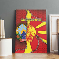 North Macedonia Canvas Wall Art National Emblem With Lion - Wonder Print Shop