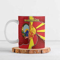 Personalized North Macedonia Ceramic Mug National Emblem With Lion - Wonder Print Shop