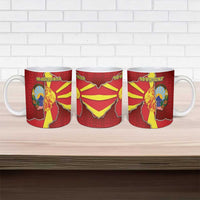 Personalized North Macedonia Ceramic Mug National Emblem With Lion - Wonder Print Shop