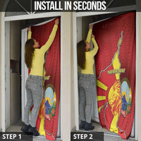 North Macedonia Door Cover National Emblem With Lion - Wonder Print Shop
