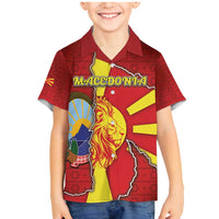 Personalized North Macedonia Family Matching Mermaid Dress and Hawaiian Shirt National Emblem With Lion - Wonder Print Shop