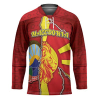 Personalized North Macedonia Hockey Jersey National Emblem With Lion - Wonder Print Shop