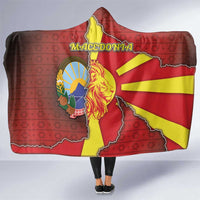 North Macedonia Hooded Blanket National Emblem With Lion - Wonder Print Shop