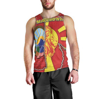 Personalized North Macedonia Men Tank Top National Emblem With Lion - Wonder Print Shop