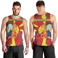Personalized North Macedonia Men Tank Top National Emblem With Lion - Wonder Print Shop