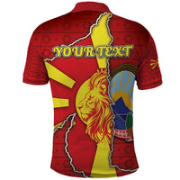 Personalized North Macedonia Polo Shirt National Emblem With Lion - Wonder Print Shop