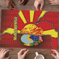 North Macedonia Puzzle National Emblem With Lion - Wonder Print Shop