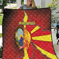 North Macedonia Quilt National Emblem With Lion - Wonder Print Shop