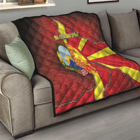 North Macedonia Quilt National Emblem With Lion - Wonder Print Shop