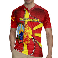 Personalized North Macedonia Rugby Jersey National Emblem With Lion - Wonder Print Shop