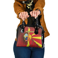 North Macedonia Shoulder Handbag National Emblem With Lion - Wonder Print Shop