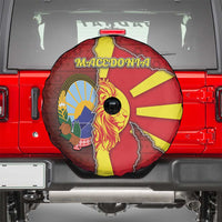 North Macedonia Spare Tire Cover National Emblem With Lion - Wonder Print Shop