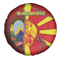 North Macedonia Spare Tire Cover National Emblem With Lion - Wonder Print Shop