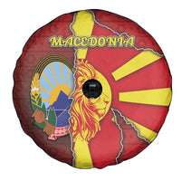 North Macedonia Spare Tire Cover National Emblem With Lion - Wonder Print Shop