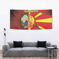 North Macedonia Tapestry National Emblem With Lion - Wonder Print Shop