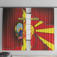 North Macedonia Window Curtain National Emblem With Lion - Wonder Print Shop