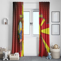 North Macedonia Window Curtain National Emblem With Lion - Wonder Print Shop