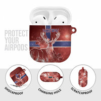 Norway AirPods Case The Moose With Saxifrage Flowers Galaxy Style - Wonder Print Shop