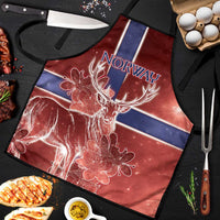 Norway Apron The Moose With Saxifrage Flowers Galaxy Style - Wonder Print Shop