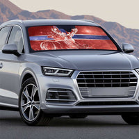 Norway Auto Sun Shade The Moose With Saxifrage Flowers Galaxy Style - Wonder Print Shop