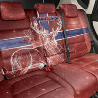 Norway Back Car Seat Cover The Moose With Saxifrage Flowers Galaxy Style - Wonder Print Shop
