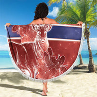 Norway Beach Blanket The Moose With Saxifrage Flowers Galaxy Style - Wonder Print Shop