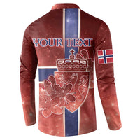 Personalized Norway Button Sweatshirt The Moose With Saxifrage Flowers Galaxy Style - Wonder Print Shop