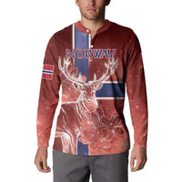 Personalized Norway Button Sweatshirt The Moose With Saxifrage Flowers Galaxy Style - Wonder Print Shop