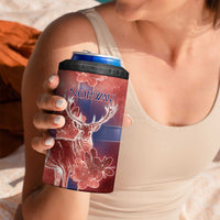 Personalized Norway 4 in 1 Can Cooler Tumbler The Moose With Saxifrage Flowers Galaxy Style - Wonder Print Shop