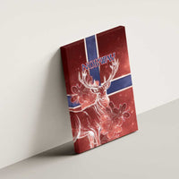 Norway Canvas Wall Art The Moose With Saxifrage Flowers Galaxy Style - Wonder Print Shop