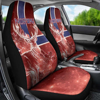 Norway Car Seat Cover The Moose With Saxifrage Flowers Galaxy Style - Wonder Print Shop