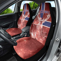 Norway Car Seat Cover The Moose With Saxifrage Flowers Galaxy Style - Wonder Print Shop