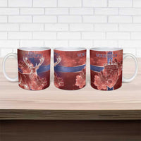 Personalized Norway Ceramic Mug The Moose With Saxifrage Flowers Galaxy Style - Wonder Print Shop