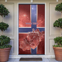 Norway Door Cover The Moose With Saxifrage Flowers Galaxy Style - Wonder Print Shop