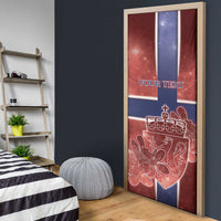 Norway Door Cover The Moose With Saxifrage Flowers Galaxy Style - Wonder Print Shop