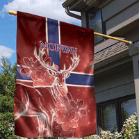 Norway Garden Flag The Moose With Saxifrage Flowers Galaxy Style - Wonder Print Shop
