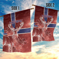 Norway Garden Flag The Moose With Saxifrage Flowers Galaxy Style - Wonder Print Shop