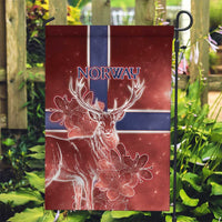 Norway Garden Flag The Moose With Saxifrage Flowers Galaxy Style - Wonder Print Shop