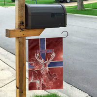 Norway Garden Flag The Moose With Saxifrage Flowers Galaxy Style - Wonder Print Shop