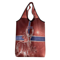 Norway Grocery Bag The Moose With Saxifrage Flowers Galaxy Style - Wonder Print Shop