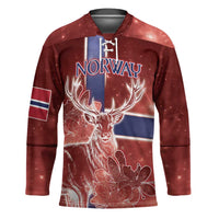 Personalized Norway Hockey Jersey The Moose With Saxifrage Flowers Galaxy Style - Wonder Print Shop